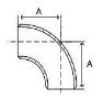 Picture of 12 inch Long Radius 90 degree Schedule 80SS 304 Stainless Steel Weld Elbow