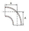 Picture of 2-1/2 inch Long Radius 90 degree Schedule 80S 316 Stainless Steel Weld Elbow