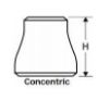 schedule 80 weld on concentric reducer 316 Stainless Steel line drawing