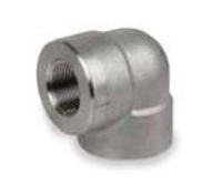 Picture of 2 inch NPT forged 316 stainless steel class 3000 threaded 90 degree elbow
