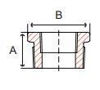 Picture of 2 x ¾ inch NPT forged carbon steel class 3000 threaded reducing hex bushing