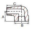 Picture of 1 inch NPT forged 304 stainless steel class 3000 threaded 90 degree street elbow