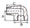 Picture of 1 ½ inch NPT forged 316 stainless steel class 3000 threaded 90 degree street elbow