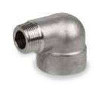 Picture of 2 inch NPT forged 304 stainless steel class 3000 threaded 90 degree street elbow