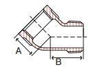 Picture of 1 inch NPT malleable iron class 150 threaded 45 degree street elbow