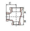 Picture of 1-1/4 x 1/2 x 1 inch NPT Class 150 Malleable Iron Reducing Tee 