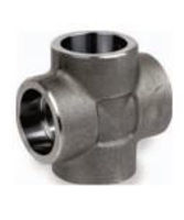 Picture of ¾ inch forged carbon steel socket weld cross