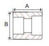 Picture of Class 3000 forged carbon steel socket weld reducing coupling 1 x 3/8  inch