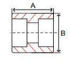 Picture of 3 inch forged 304 stainless steel socket weld coupling