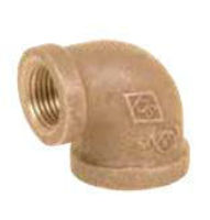 Picture of 3/4 X 1/4 inch NPT Threaded Bronze 90 degree reducing elbow