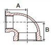 Picture of 1-1/2 X 3/4 inch NPT Threaded Bronze 90 degree reducing elbow