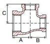 Picture of 1 x 1/2 x 3/4 inch NPT threaded bronze reducing tee