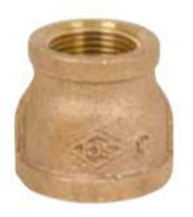 Picture of 3/4 x 3/8  inch NPT threaded bronze reducing coupling