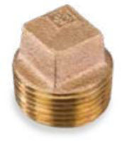 Picture of 1 inch NPT threaded bronze square head solid plug
