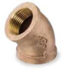 Picture of 1 inch NPT Threaded Lead Free Bronze 45 degree elbow