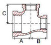 class 125 threaded lead free reducing tee line drawing
