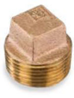 Picture of ¾ inch NPT threaded lead free bronze square head hollow core plug
