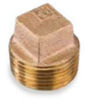 Picture of 1 inch NPT threaded lead free bronze square head solid plug