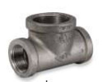 Picture of ¾ x 1 inch malleable iron class 150 bull head tee