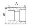 Picture of Class 3000 forged carbon steel socket weld reducing coupling 3 x 2 inch - Made In USA