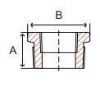 Picture of ⅜ x ⅛ inch NPT forged carbon steel class 3000 threaded reducing hex bushing - Made in USA