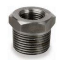 Picture of ¾ x ⅛ inch NPT forged carbon steel class 3000 threaded reducing hex bushing - Made in USA