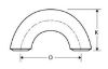 Picture of 2 inch carbon steel schedule 80 long radius 180 degree return bend 