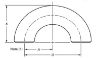 Picture of 1 ½ inch carbon steel schedule 80 short radius 180 degree return bend