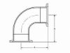 Picture of 2 inch Flanged Short Radius 90 Degree Elbow in Ductile Iron