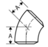 45 degree weld on elbow line drawing