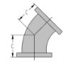 Picture of 8 inch Flanged 45 Degree Elbow in Cast Iron