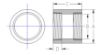 Picture of 4 inch NPT class 300 malleable iron full coupling