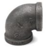 Picture of ⅜ inch NPT class 300 threaded 90 deg malleable iron elbow