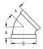 Picture of ½ inch NPT class 300 threaded 45 deg malleable iron elbow