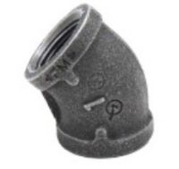 Picture of 1 inch NPT class 300 threaded 45 deg malleable iron elbow