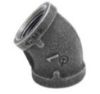Picture of 1 ¼ inch NPT class 300 threaded 45 deg malleable iron elbow